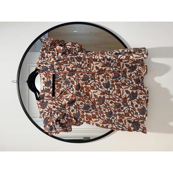 Anthropology Love The Label Ruffled V-Neck Blouse - Picture 3 of 9